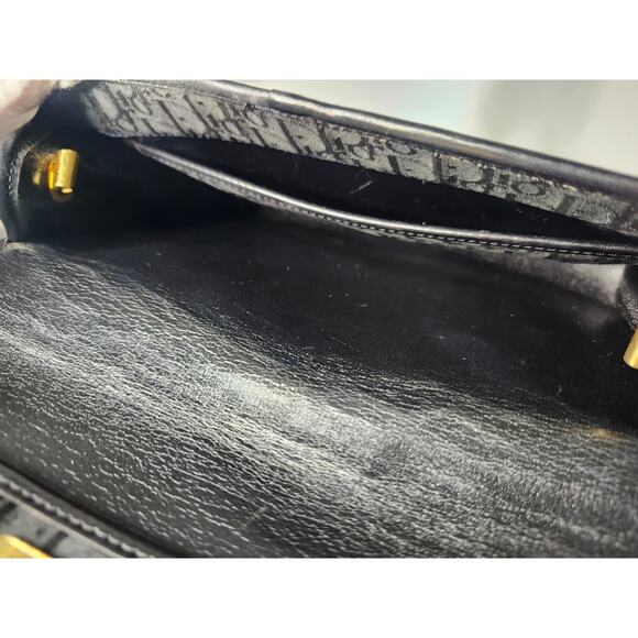 Christian Dior Trotter Canvas Crossbody Bag with Leather Trim Strap Vintage - Picture 13 of 14